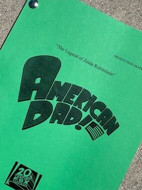 American Dad 2012 Production Used Table Draft Script Legend of Zelda Rubinstein